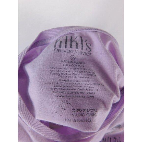 Kiki Jiji Long Sleeve Tee XS Studio Ghibli Lavender - Picture 12 of 12